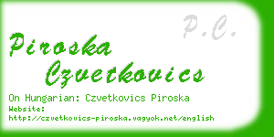 piroska czvetkovics business card